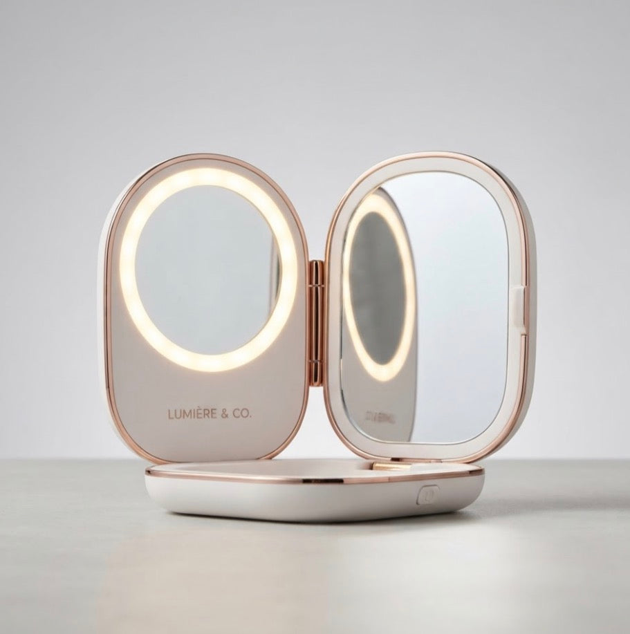 Portable Travel Makeup Mirror with LED